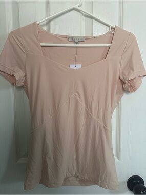 GUESS skinny latte Square Neck Short Second Skin Top Size M